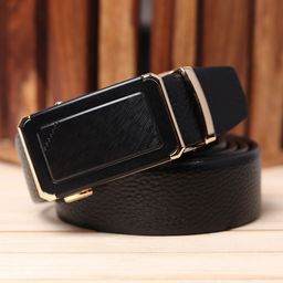 WINSOME DEAL Men Slider Buckle Closure Textured Formal Belt-image-52