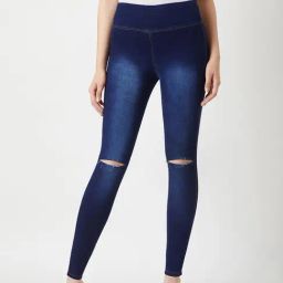 Miss Chase Navy Distressed Jeggings-image-43