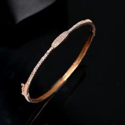 Aatmana Rose Gold-Plated American Diamond Studded Elegant & Sleek Bracelet-image-88
