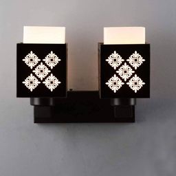 Gojeeva Black Wood Square Shaped Wall Lamp-picture-5