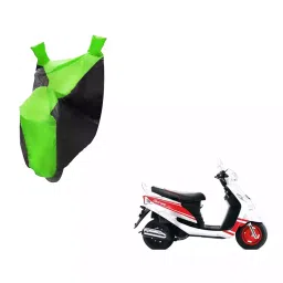 Auto Pearl Waterproof Two Wheeler Cover For Mahindra Rodeo UZO (Green & Black)-image-83