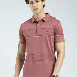 Monte Carlo Men Striped Polo Collar Pockets Slim Fit T-shirt-image-32