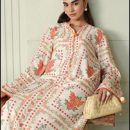 avyay creation Digital Printed Cream Unstiched Co-Ord Set image 4