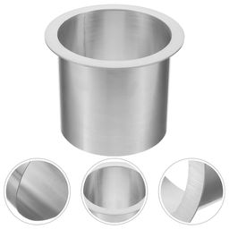 ABOOFAN Drop-in Trash Chute Stainless Steel Round Countertop Trash and Waste Chute Built-in Trash Can Waste Bucket Bottomless Embedded Trash Bin for Home Restaurant image 2