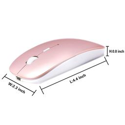 zeru Bluetooth Mouse Rechargeable Wireless Mouse for Notebook ï¼Å’Bluetooth Wireless Mouse for Laptop PC Conputer (Rose Gold) image 3