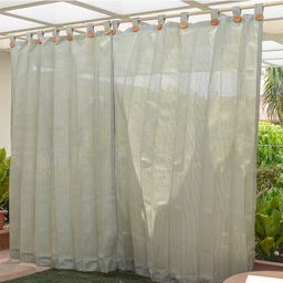 Hippo Loop Curtains with Sun Protection Pack of 2-Moon Stone - 4.5FTX9FT-27