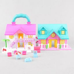 Toytales Doll House Toy Set Of 2 Houses Multicolor Height 18 cm (Color & design may vary)-15