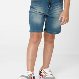 Kate & Oscar Solid Button Down Shorts - Blue-image-44