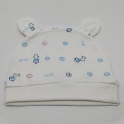 Kid-O-World Cow Printed Beanie Cap -Blue-14