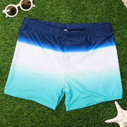 Yellow Bee Ombre Printed Swim Shorts - Blue And White-image-32