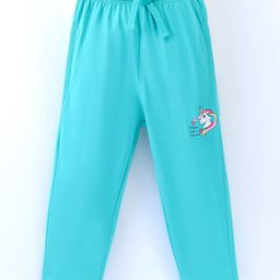 Doreme Single Jersey Full Length Lounge Pant Text Print- Blue-picture-2