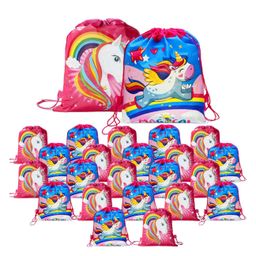 FunBlast Non-Woven Unicorn Print Gifting Bags - Pack of 24 Drawstring Bags-45
