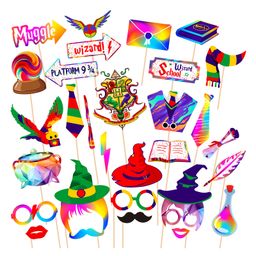 Zyozi Hari Potter Theme Party Photo Booth Props, Multicolor - Pack Of 30-image-74