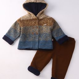 Yellow Apple Full Sleeves Sweater Set - Blue-image-6