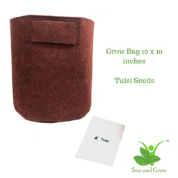 sow & grow Round Grow Bag and Tulsi Seeds Grow it Yourself Kit-picture-5