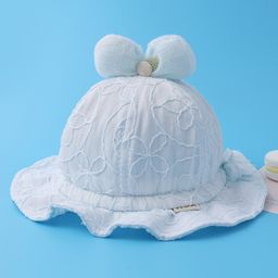 Babyhug Bucket Hat  with Bow Applique - Blue-picture-12