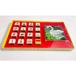 Fingo Brain Birds Blocks Puzzle Alphabets & Number with Pictures & Colors Pink Themes - 32 Pieces image 2