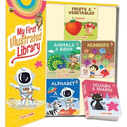 maple press My First Learning Library for Kids Boxset of Board Books with 8 topics Alphabet Numbers, Animals and Birds, Colours and Shapes, Fruits and Vegetables  Pack of 5 Books - English image 2
