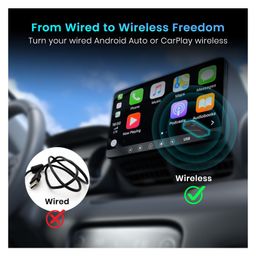 Portronics Tune, 2-in-1 Wireless Car Receiver, Converts Wired Auto Android & CarPlay to Wireless, Bluetooth Connectivity, Only for Cars with OEM Installed Wired Android Auto/CarPlay (Black) image 2