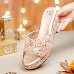 NR By Nidhi Rathi Embellished Party Platform Sandals-image-90