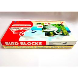 Fingo Brain Birds Blocks Puzzle Alphabets & Number with Pictures & Colors Pink Themes - 32 Pieces image 3