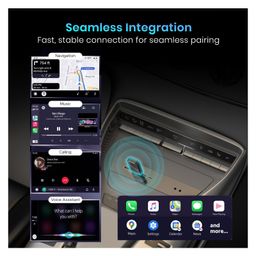Portronics Tune, 2-in-1 Wireless Car Receiver, Converts Wired Auto Android & CarPlay to Wireless, Bluetooth Connectivity, Only for Cars with OEM Installed Wired Android Auto/CarPlay (Black) image 4