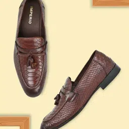 Imperio by Regal Men's Dark Tan Formal Moccasins-image-58