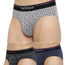 Van Heusen Regular Fit Anti Bacterial Super Soft Printed Briefs - Pack of 3 - CP-21,CP-22,CP-23-3