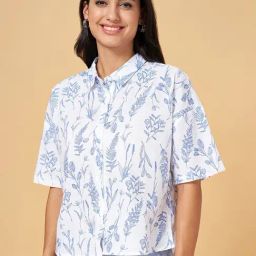 Honey by Pantaloons White & Blue Printed Shirt-image-40