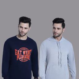 Vimal Jonney Navy & Grey Regular Fit Printed Sweatshirt - Pack of 2-picture-5