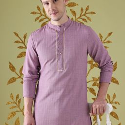 Anouk Taping Detail Self Striped Kurta-picture-4