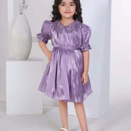 Peppermint Girls Purple Solid Dress-picture-48