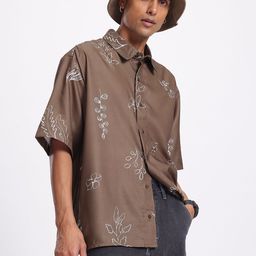 Kook N Keech Modern Floral Oversized Drop-Shoulder Shirt-image-45