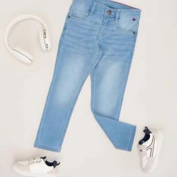 Pantaloons Junior Boys Blue Grass Washed Jeans-image-54
