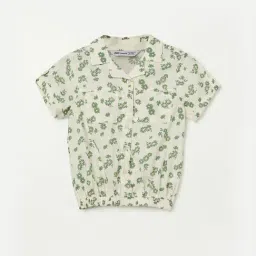 Fame Forever by Lifestyle Kids Green & White Printed Regular Fit Shirt-image-54