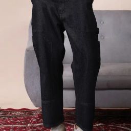 Campus Sutra Dark Blue Patched Straight Denim Jeans-image-22
