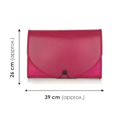 POLEN Premium Fullscape Expanding File Folder 13 Pocket Polypropylene Maroon with Colored Inner & Net Pocket image 3