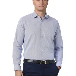 Van Heusen Blue Slim Fit Geometric Shirt-image-63