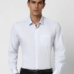 Van Heusen Men Spread Collar Solid Cotton Slim Fit Formal Shirt-picture-21