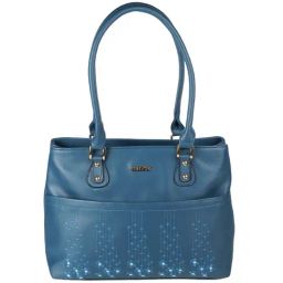 Walkway Blue Synthetic Embroidered Shoulder Handbag-image-71