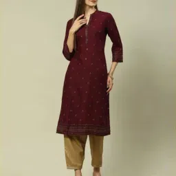 Rangriti Purple Straight Fit Printed Kurta-picture-32