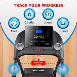 PowerMax Fitness TDM-96 (4HP Peak) Motorised Treadmill for Home Use [ Max User Wt. 110kg _PIPE_ LCD Display _PIPE_ Bluetooth for image 3