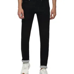 Louis Philippe Black Slim Fit Lightly Washed Jeans-picture-8