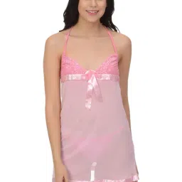 Mod & Shy Pink Lace Babydoll With G String-image-61