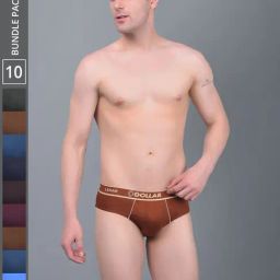 Dollar Lehar Assorted Cotton Regular Fit Briefs - Pack Of 10-picture-16