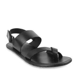 Metro Men's Black Back Strap Sandals-image-19