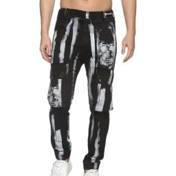 Kultprit Black Skinny Fit Printed Jeans-image-27