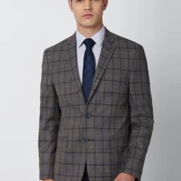 Van Heusen Grey Slim Fit Checks Blazer-image-89