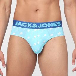 Jack & Jones Light Blue Printed Briefs-image-61