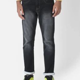 Crimsoune Club Kids Grey & Black Solid Jeans-image-56